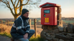 Community first responder with defibrillator in Gloucestershire Cotswolds