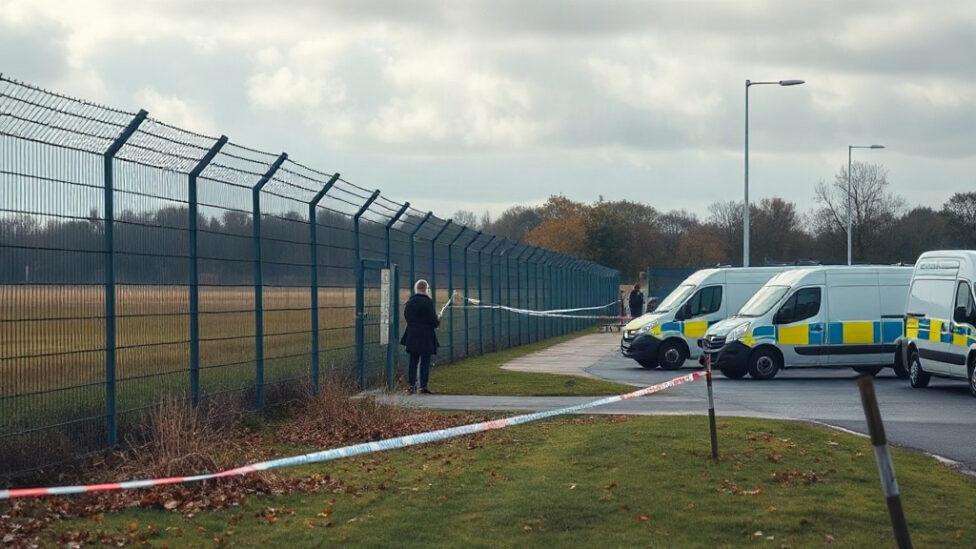Police cordon near RAF Fairford
