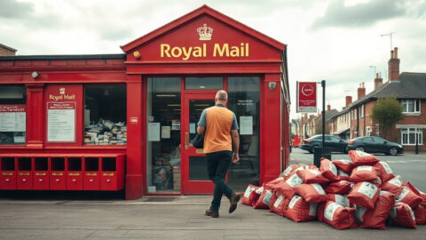 Royal Mail sorting office with delayed deliveries in Gloucestershire